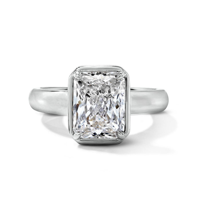 Simon G. Solitaire Bezel Engagement Setting In White Gold 18K