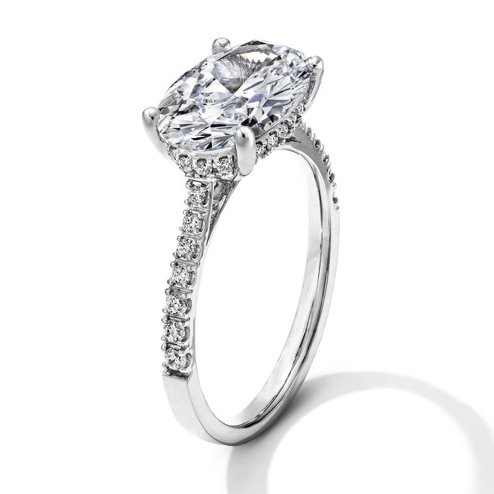 Simon G. East West Hidden Halo Engagement Setting In White Gold 18K