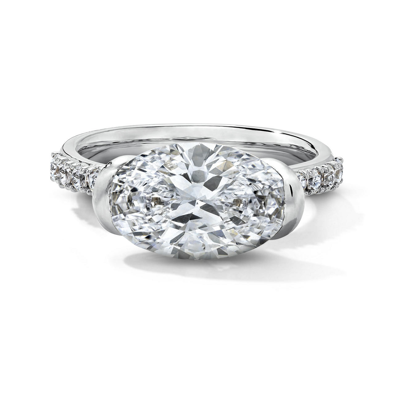 Simon G. East West Half Bezel Diamond Engagement Setting 0