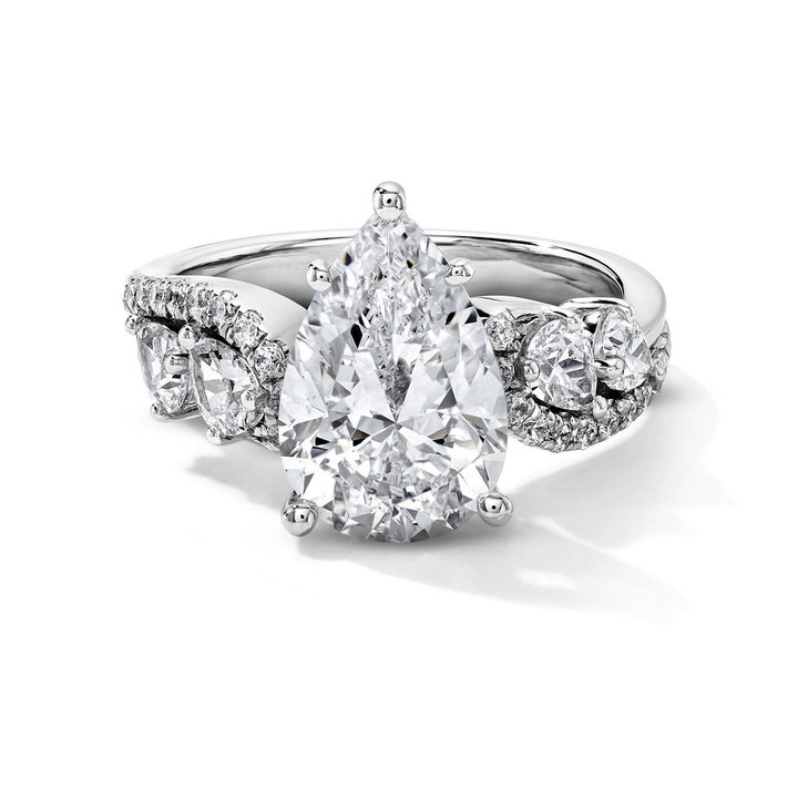 Simon G. Alternating Two Row Diamond Engagement Setting In White Gold 18K