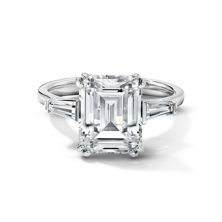 Simon G. Three Stone Cathedral Engagement Setting In White Gold 18K
