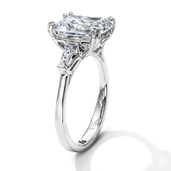 Simon G. Three Stone Cathedral Engagement Setting In White Gold 18K