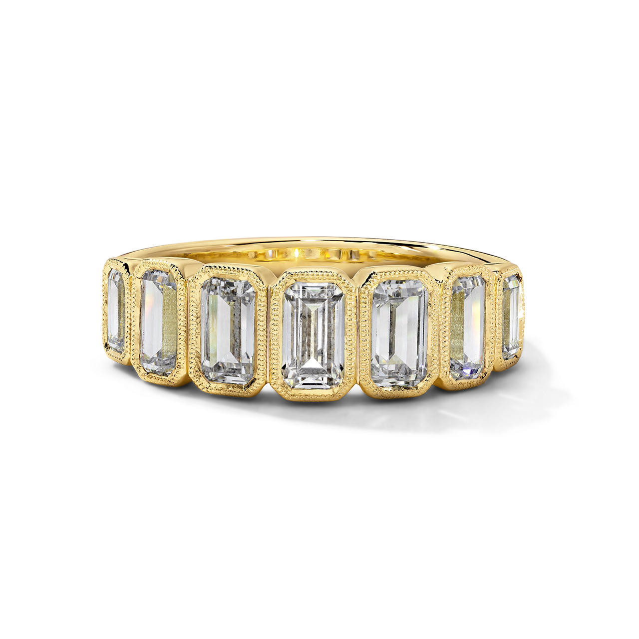 Simon G. Bezel Milgrain Diamond Wedding Band