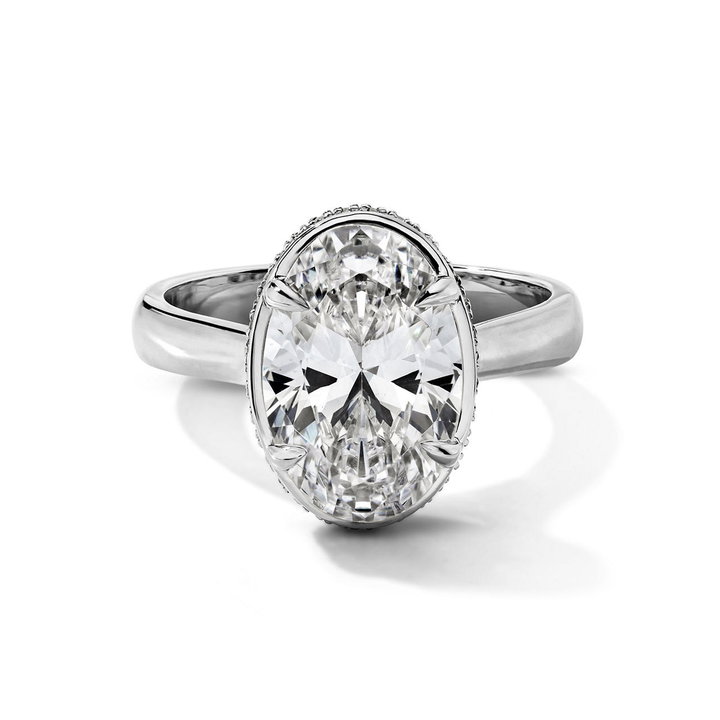 Simon G. Four Prong Hidden Halo Engagement Setting In White Gold 18K