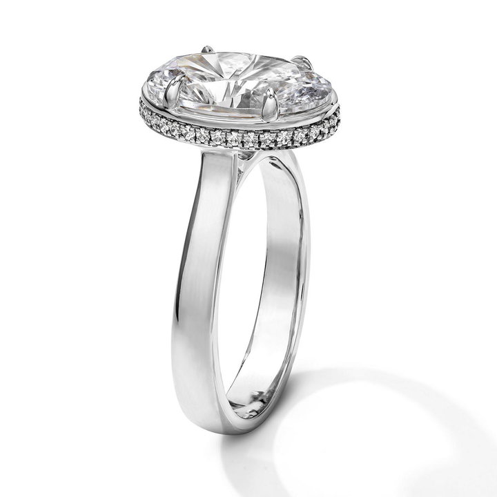 Simon G. Four Prong Hidden Halo Engagement Setting In White Gold 18K
