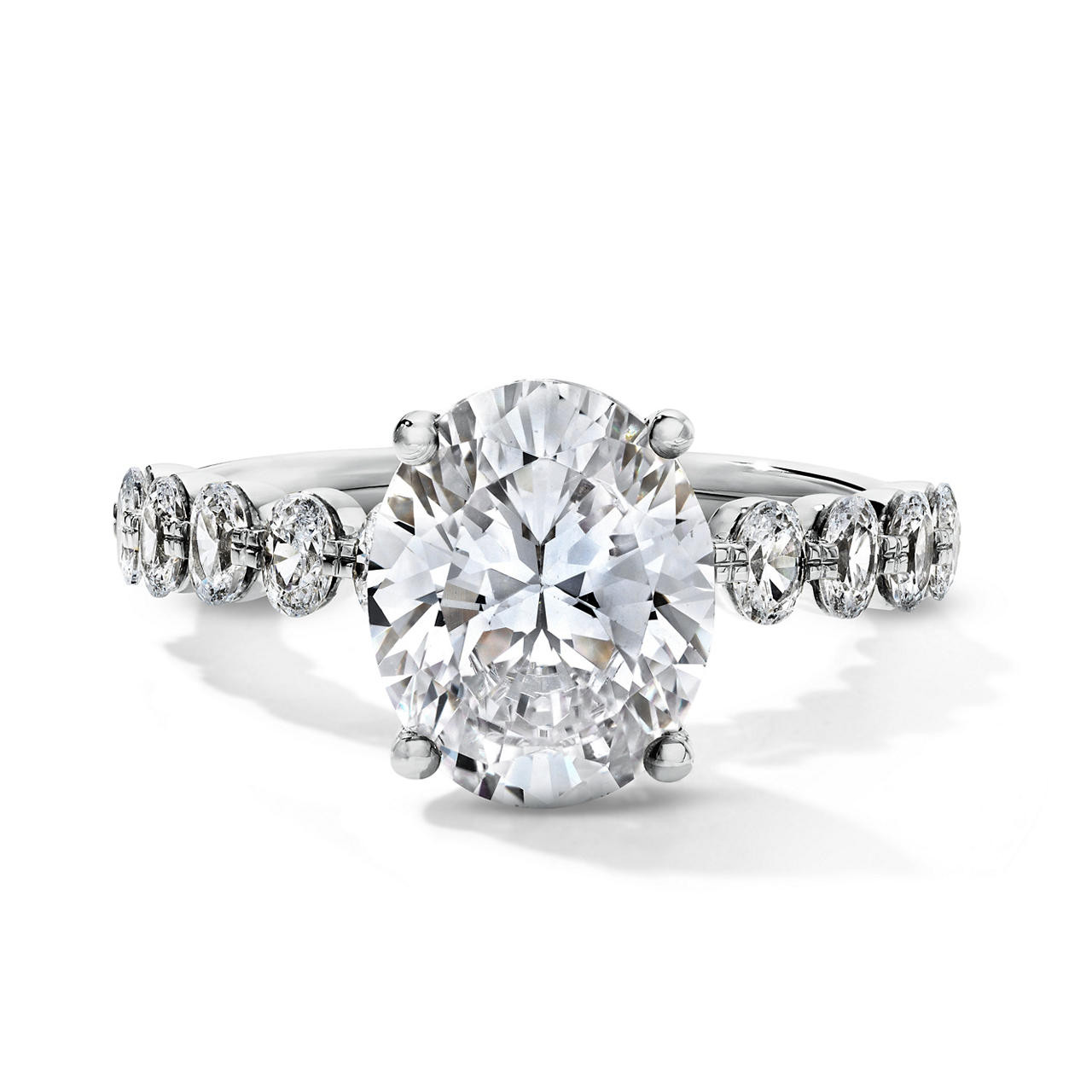 Simon G. Oval Accented Diamond Single Prong Engagement Setting 0