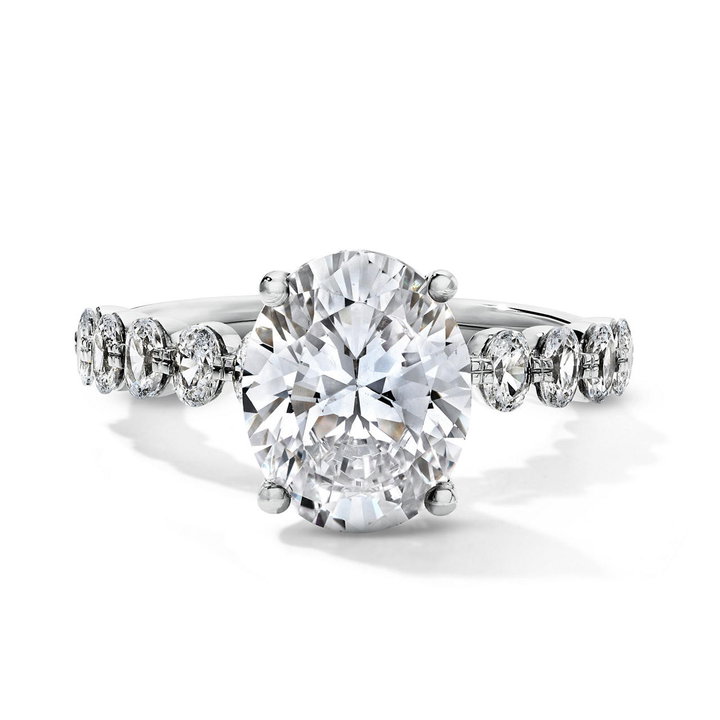 Simon G. Oval Accented Diamond Single Prong Engagement Setting In White Gold 18K
