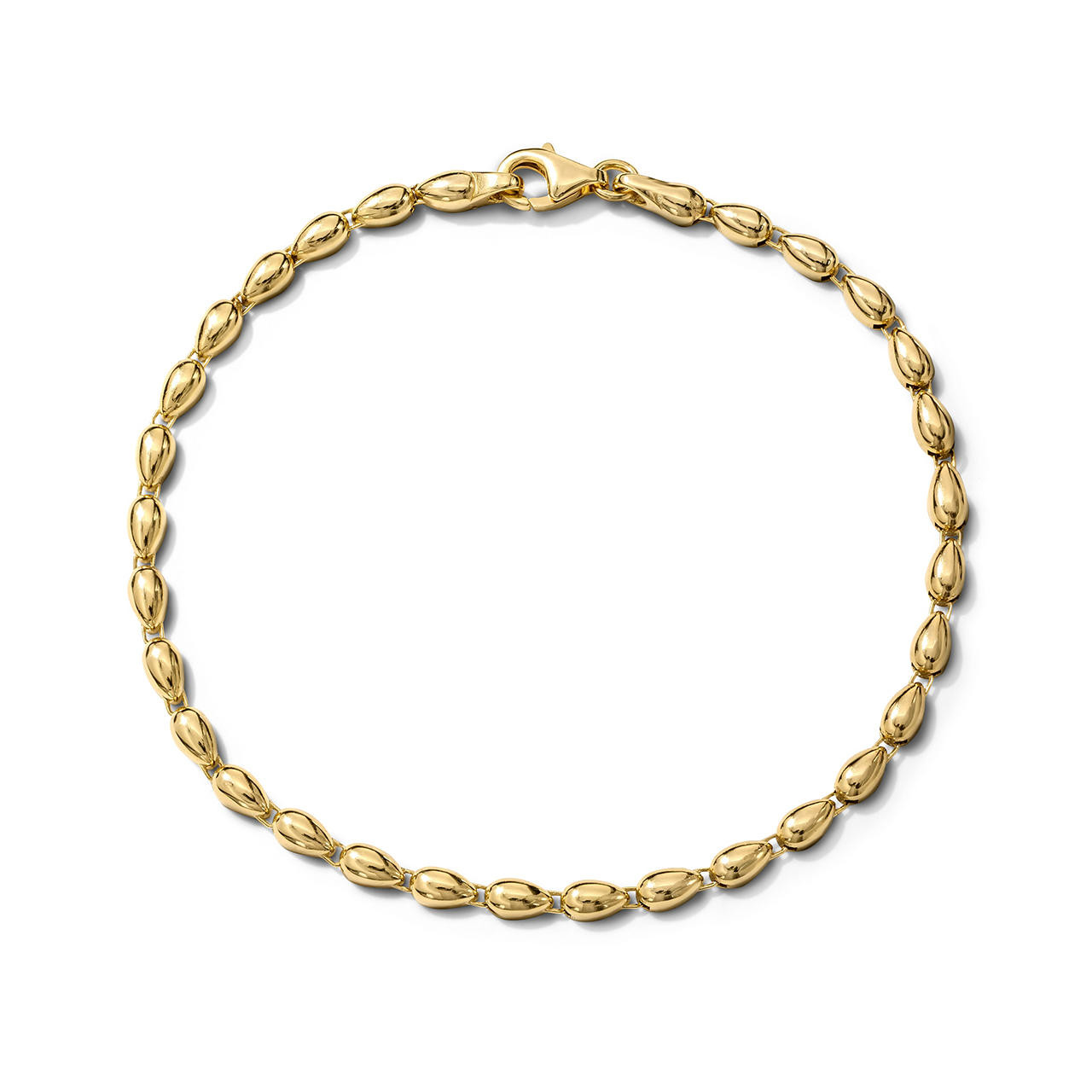 Gold Teardrop Link Bracelet 0