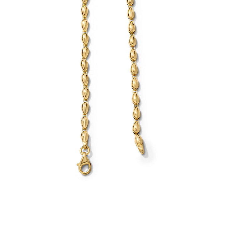 Gold Teardrop Link Bracelet In Solid 14K Yellow Gold