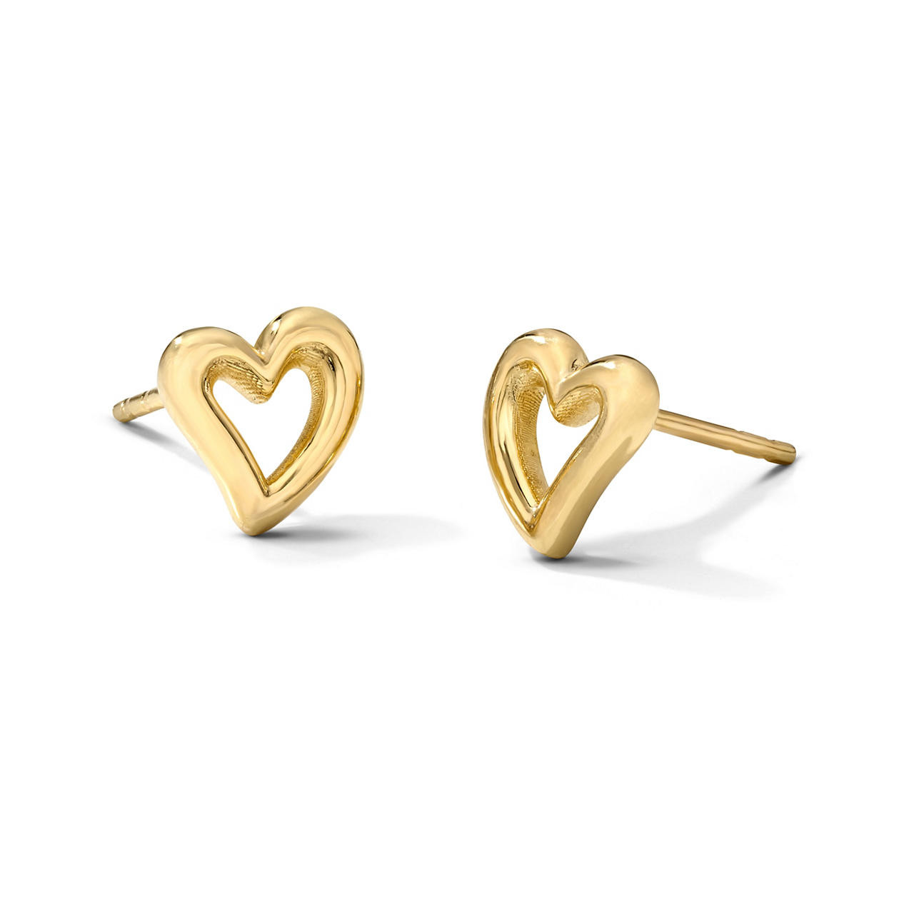 Open Heart Gold Stud Earrings 0