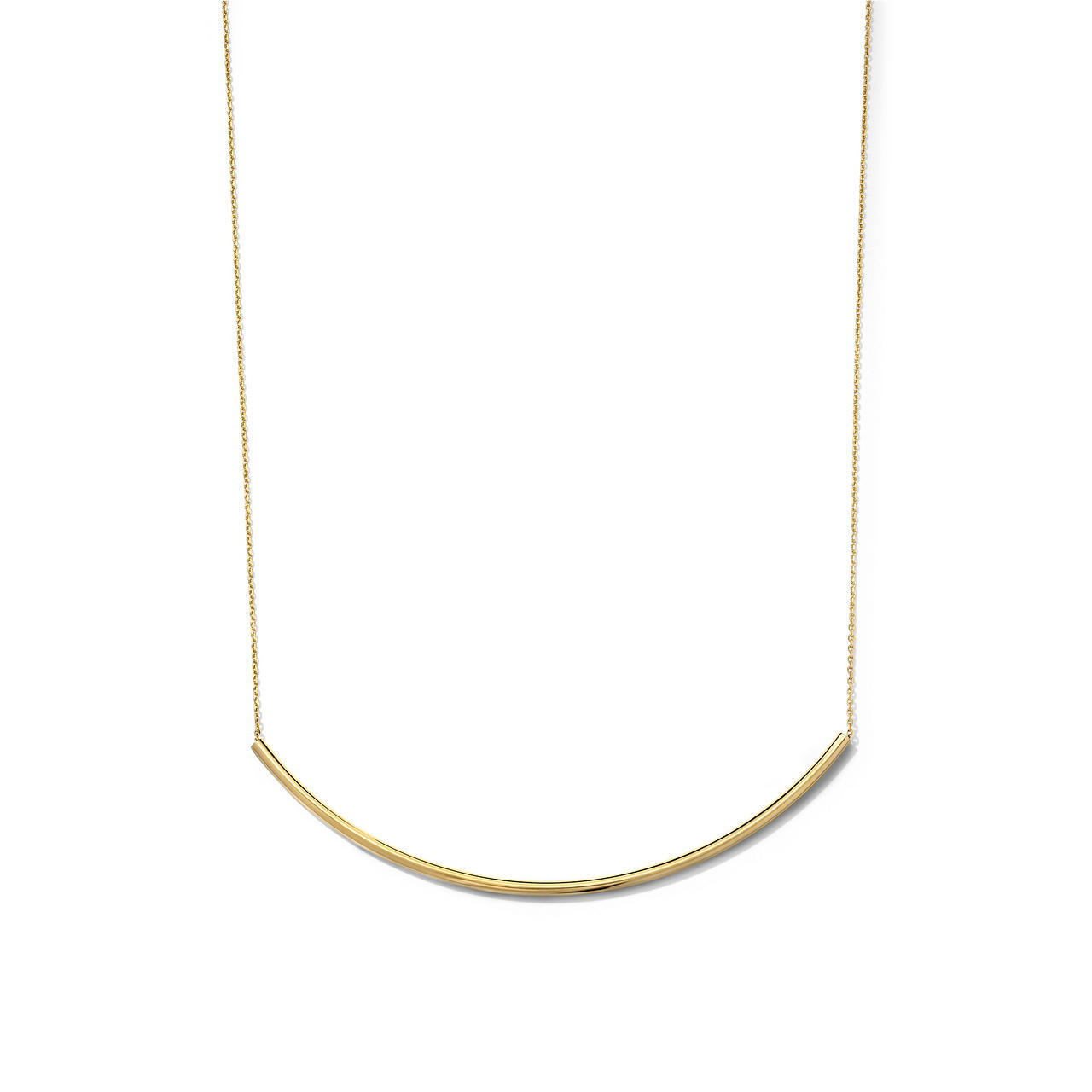 Gold Curved Bar Necklace