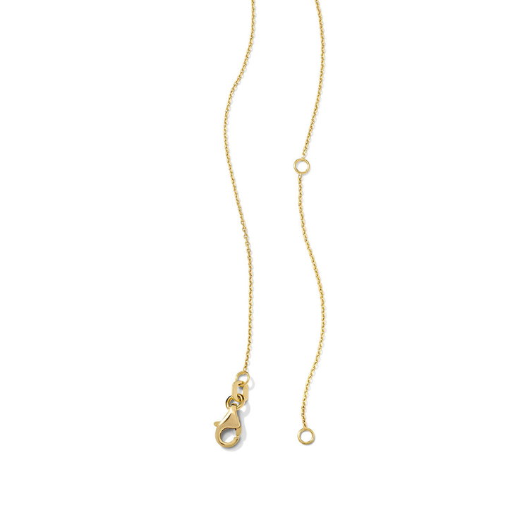 Gold Curved Bar Necklace In Solid 14K Yellow Gold