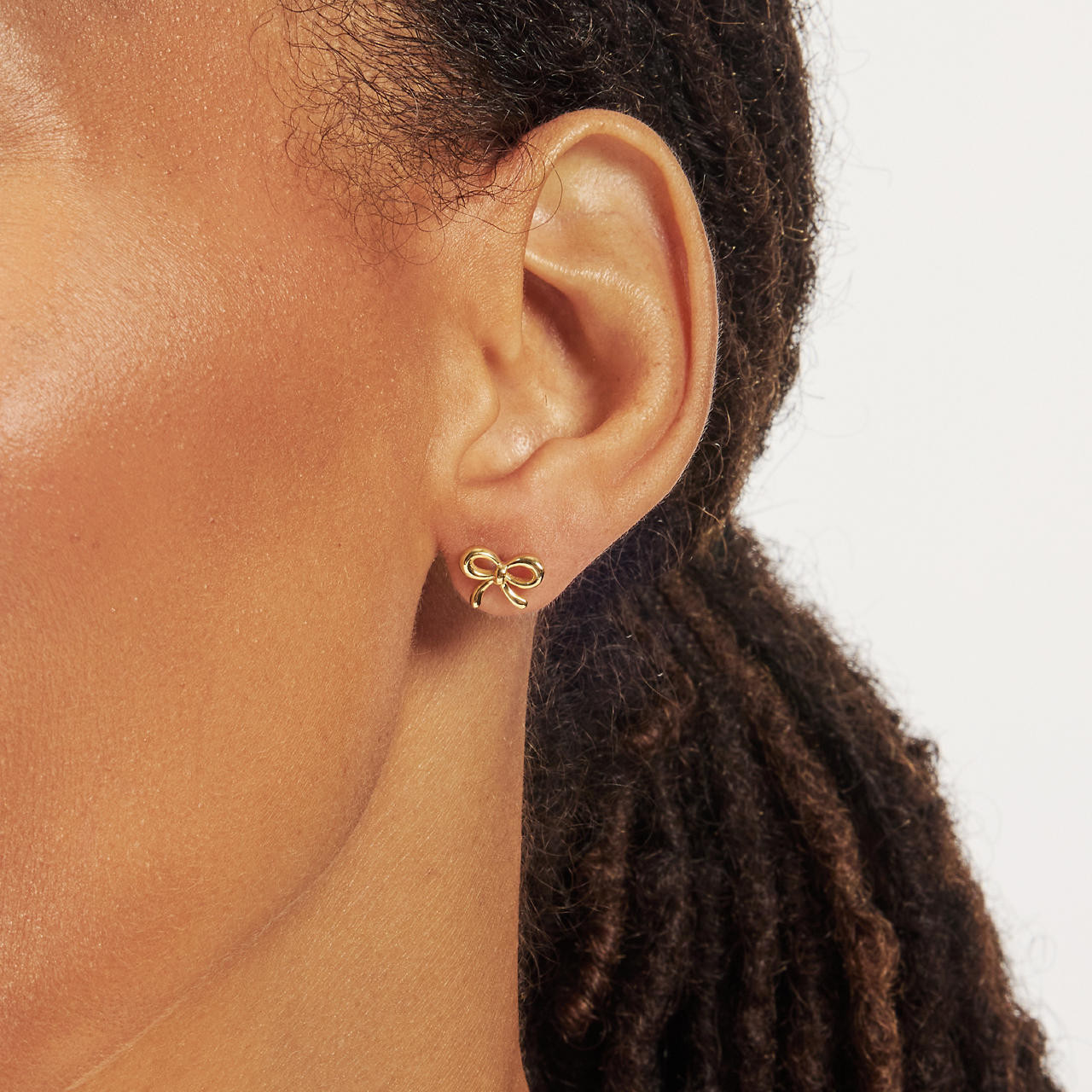 Gold Bow Stud Earrings 1