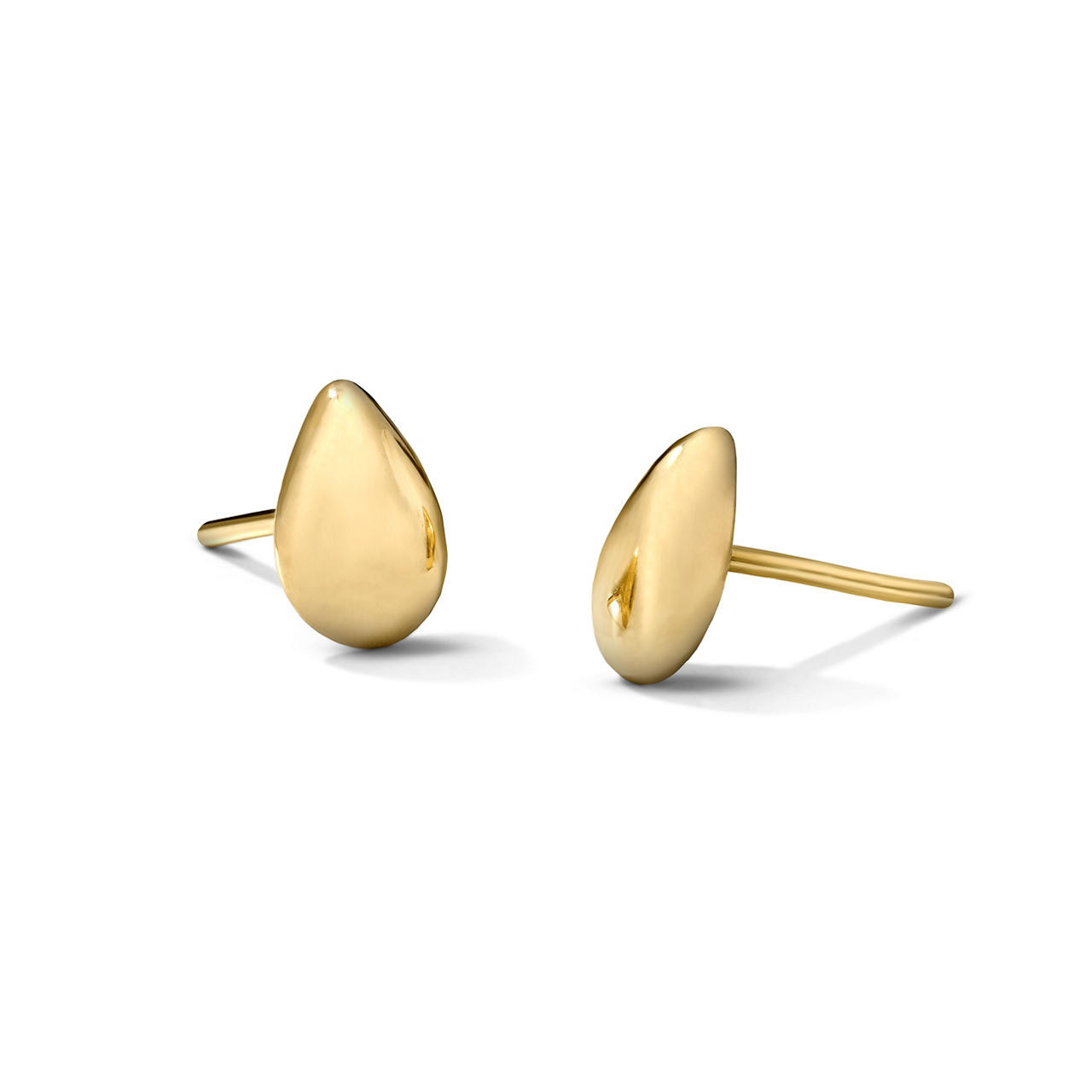Gold Teardrop Stud Earrings