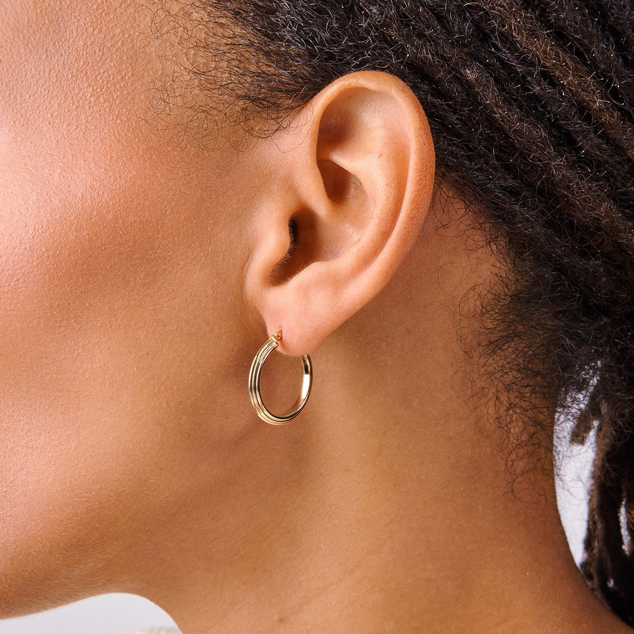 Etched Gold Hoop Earrings 1