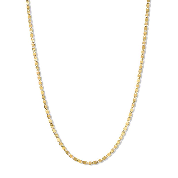 Gold Mirror Chain Necklace (1.65mm) In Solid 14K Yellow Gold