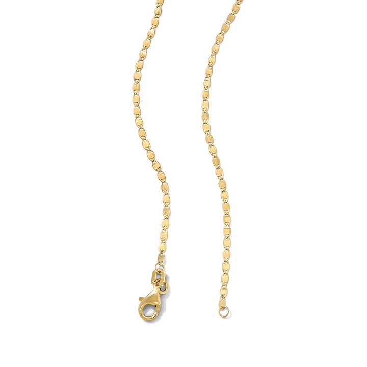 Gold Mirror Chain Necklace (1.65mm) In Solid 14K Yellow Gold