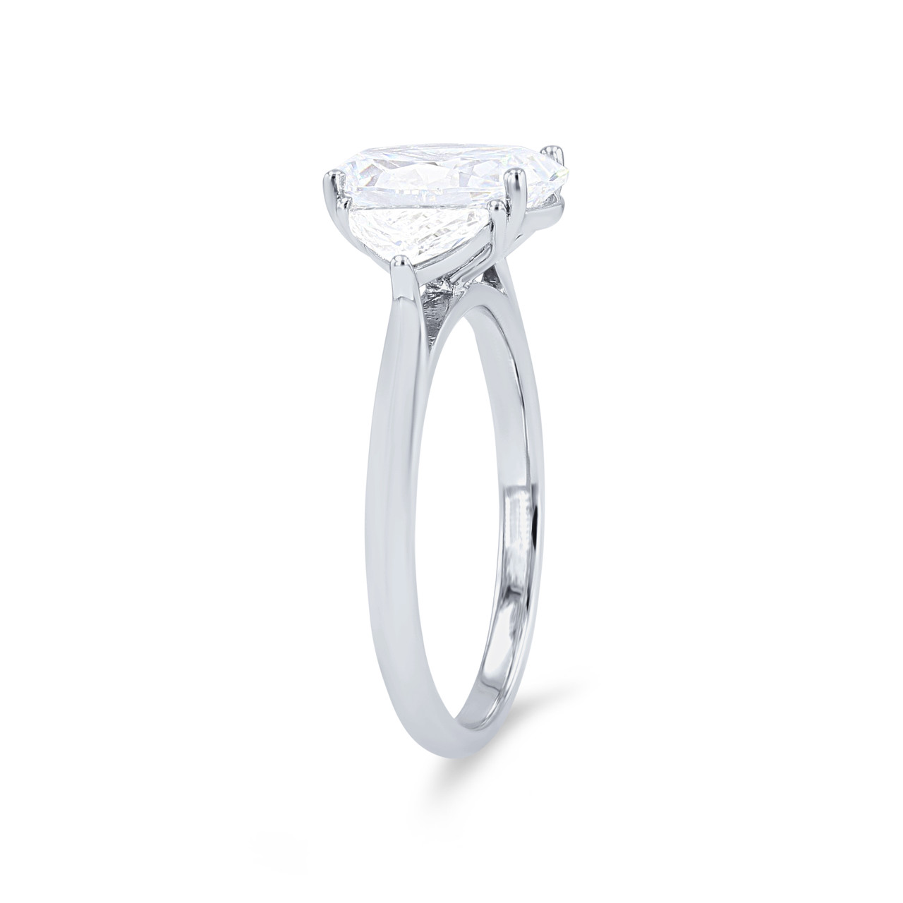 Three Stone Epaulette Diamond Engagement Setting