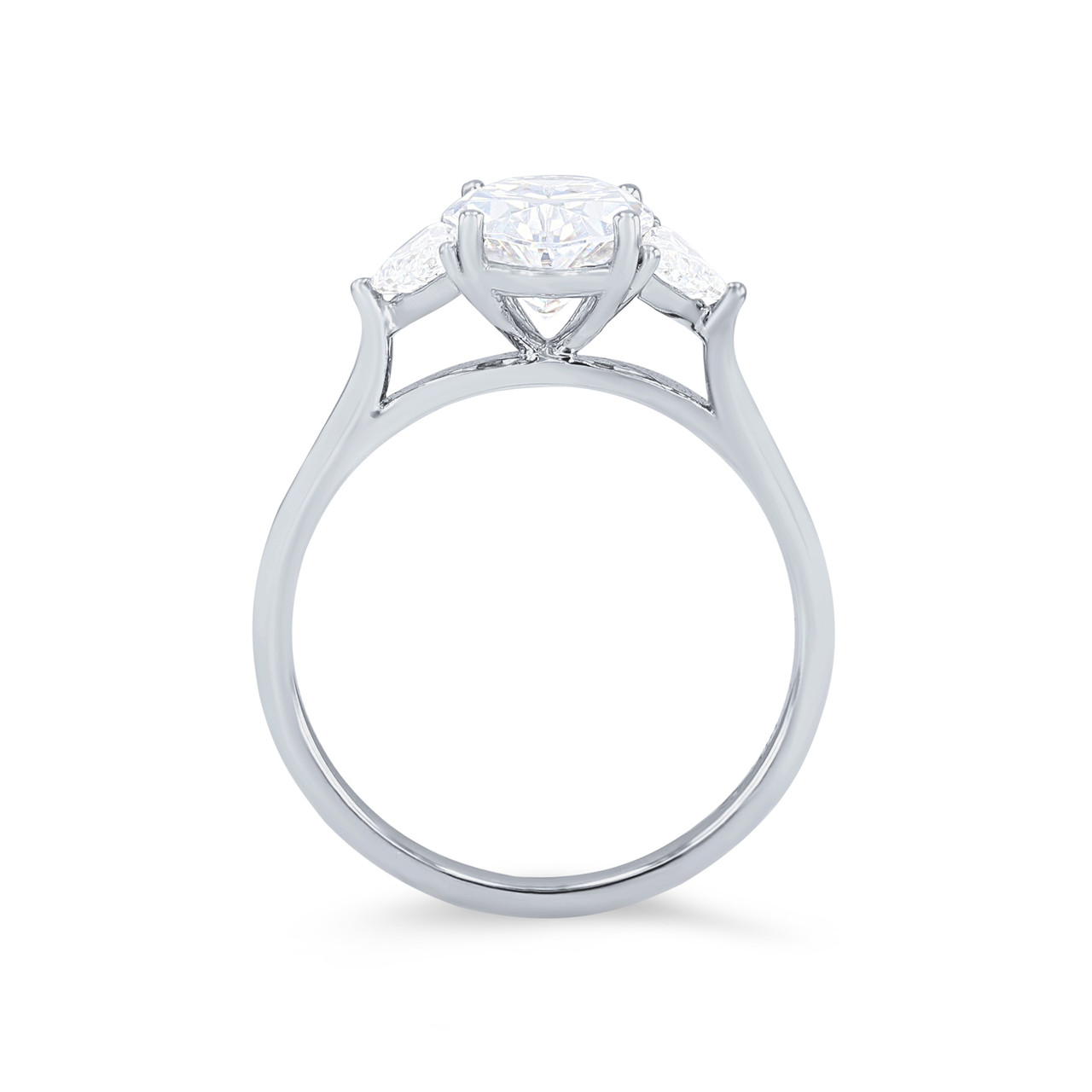Three Stone Epaulette Diamond Engagement Setting