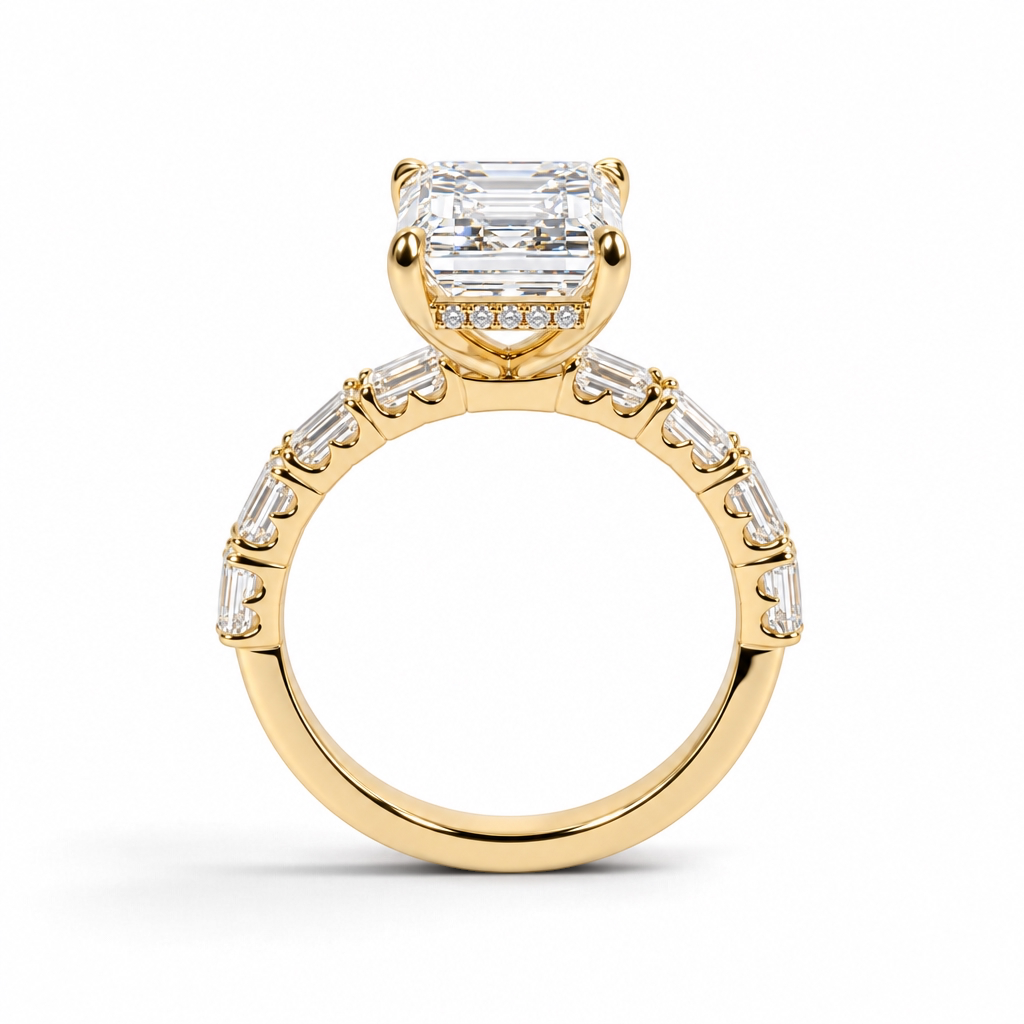Emerald Cut Lab Grown Diamond Engagement Ring (4.37ct)