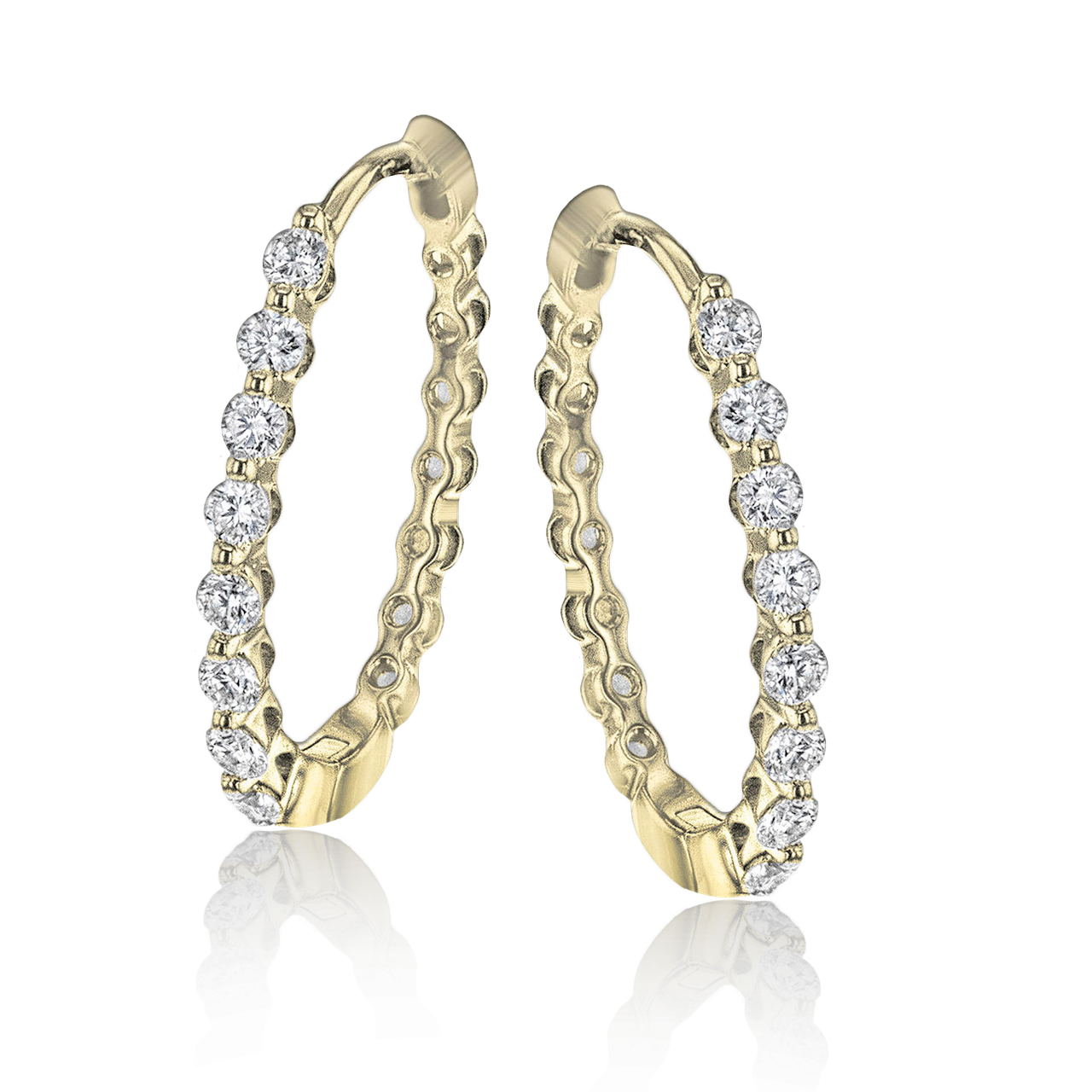 Simon G. Single Prong Diamond Hoop Earrings