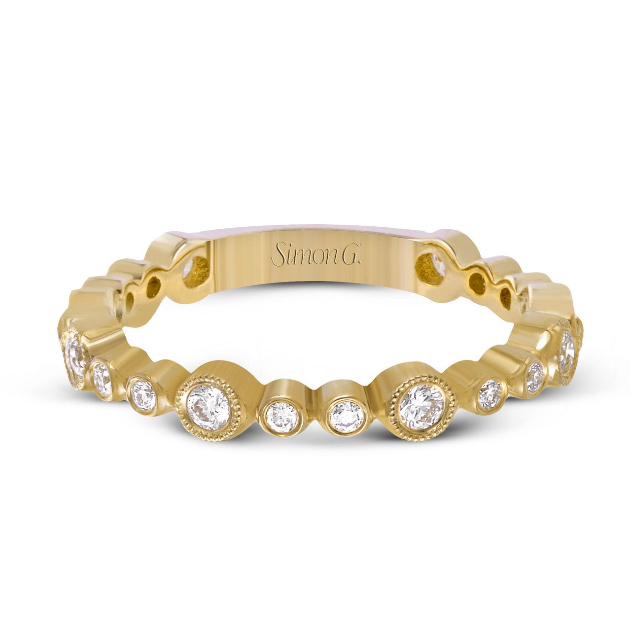 Simon G. Bezel Milgrain Diamond Band