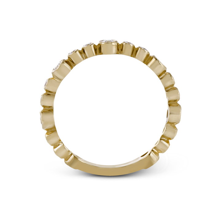 Simon G. Bezel Milgrain Diamond Band In Solid 18K Yellow Gold