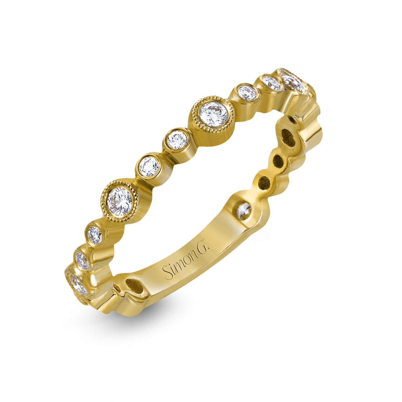 Simon G. Bezel Milgrain Diamond Band