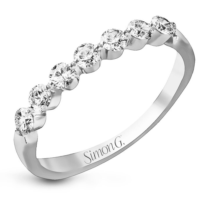 Simon G. Single Prong Diamond Band In Solid 14K White Gold