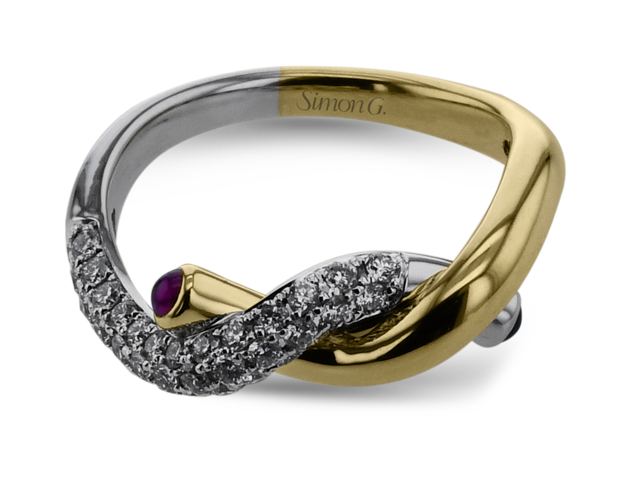 Simon G. Intertwined Gold Diamond Band