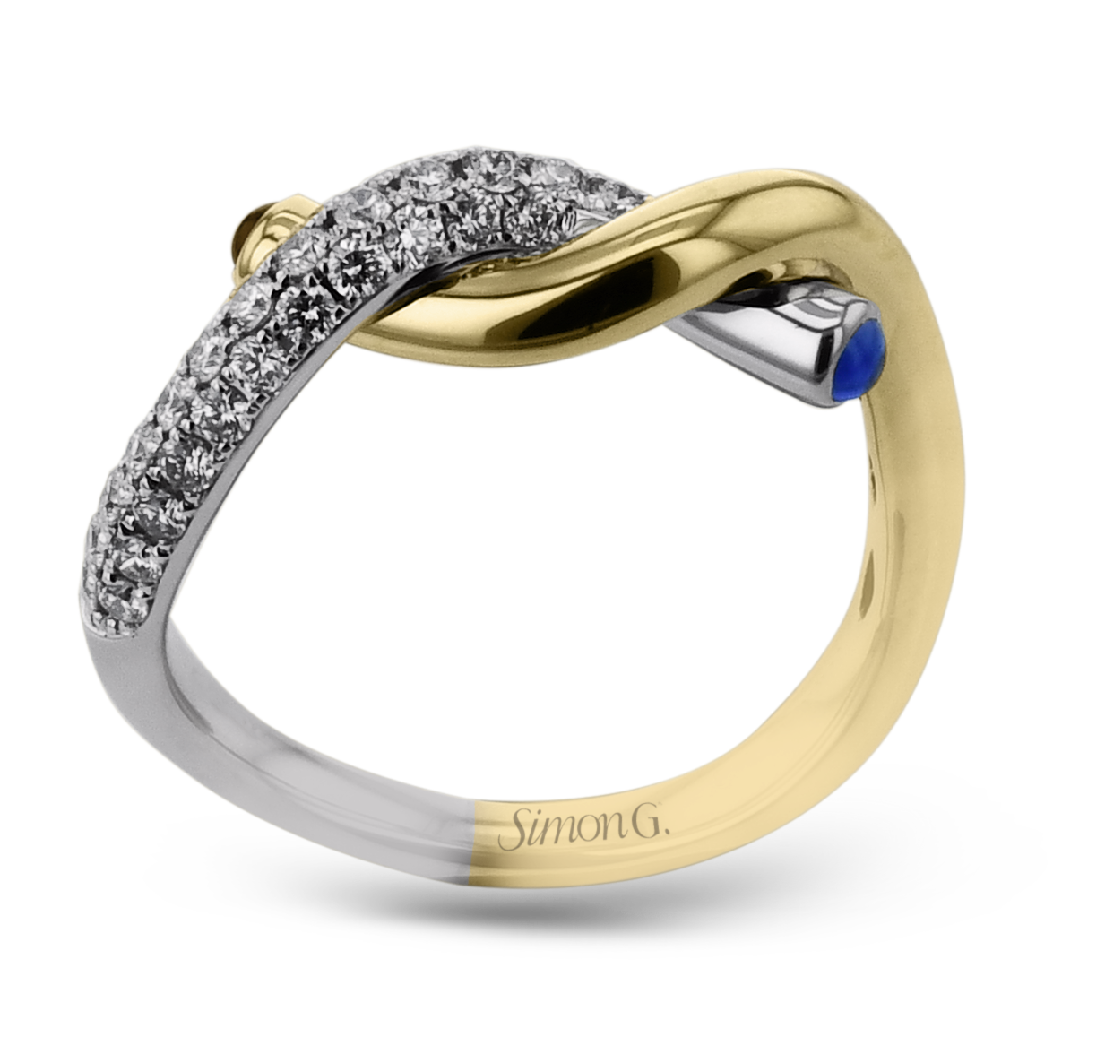 Simon G. Intertwined Gold Diamond Band