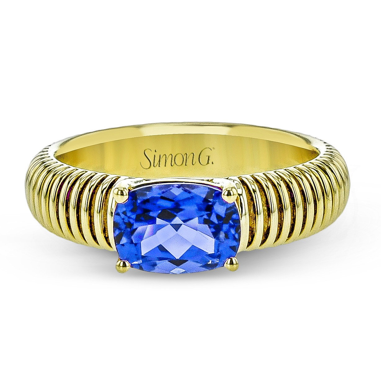 Simon G. Tanzanite Gold Coil Ring