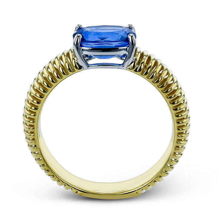 Simon G. Tanzanite Gold Coil Ring In Solid 18K Yellow Gold
