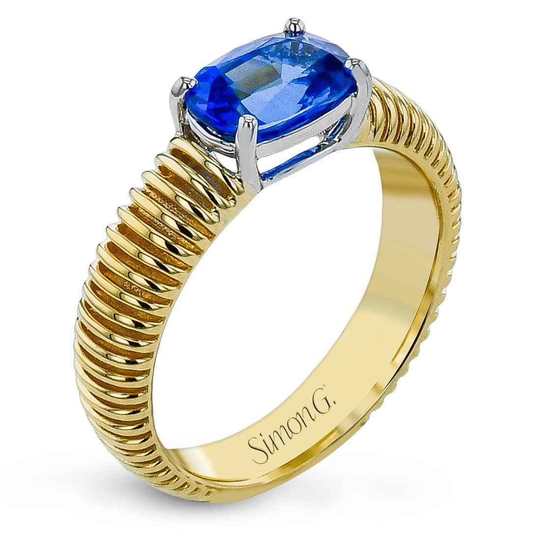 Simon G. Tanzanite Gold Coil Ring