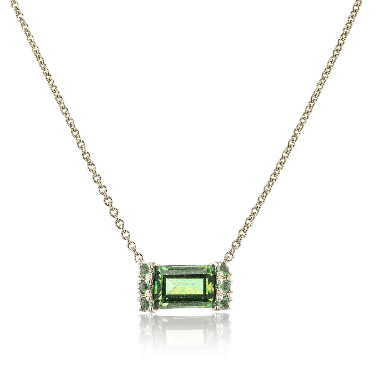 Emerald Cut Peridot Necklace