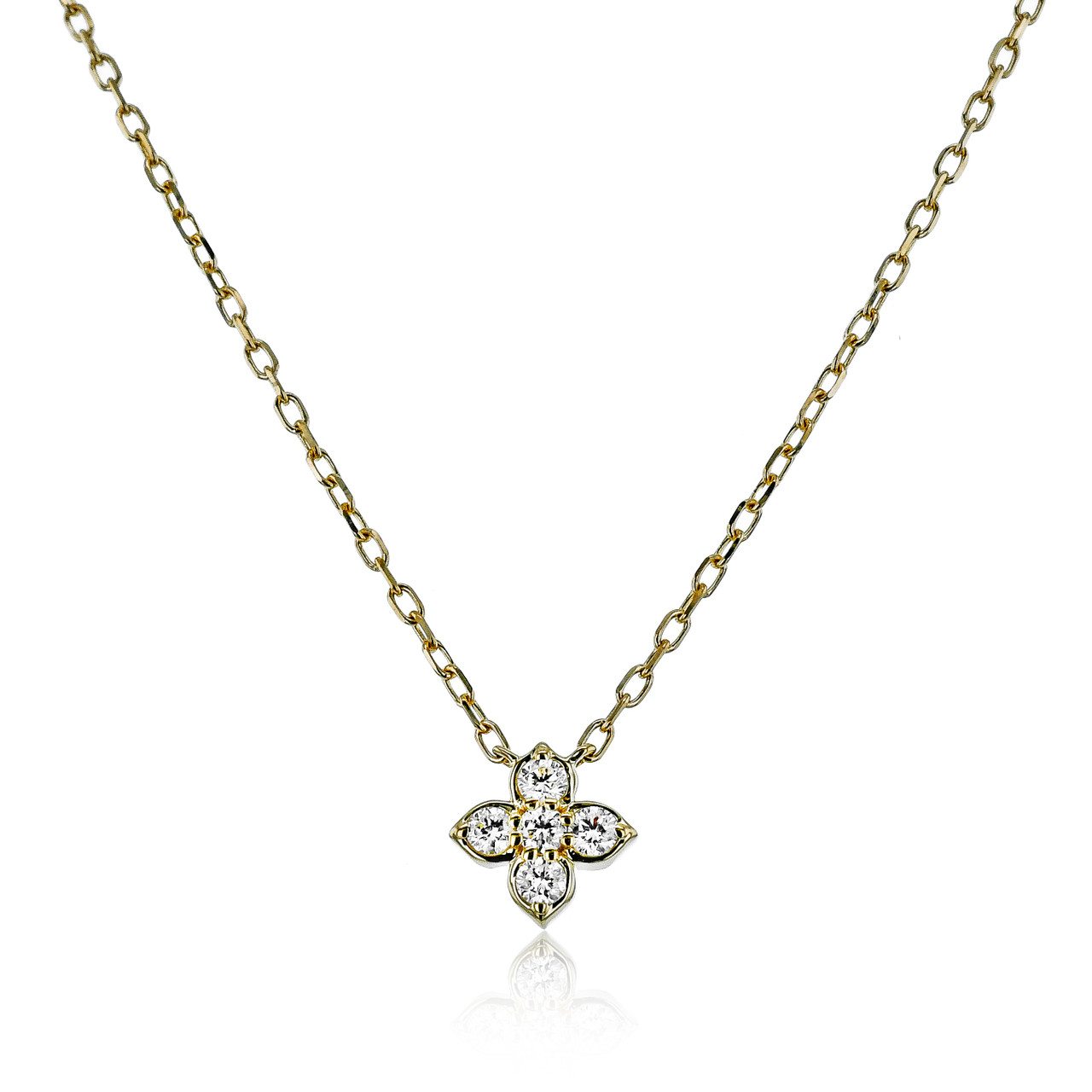 Diamond Flower Pendant Necklace