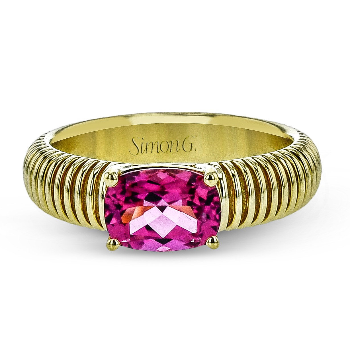 Simon G. Rubellite Gold Coil Ring