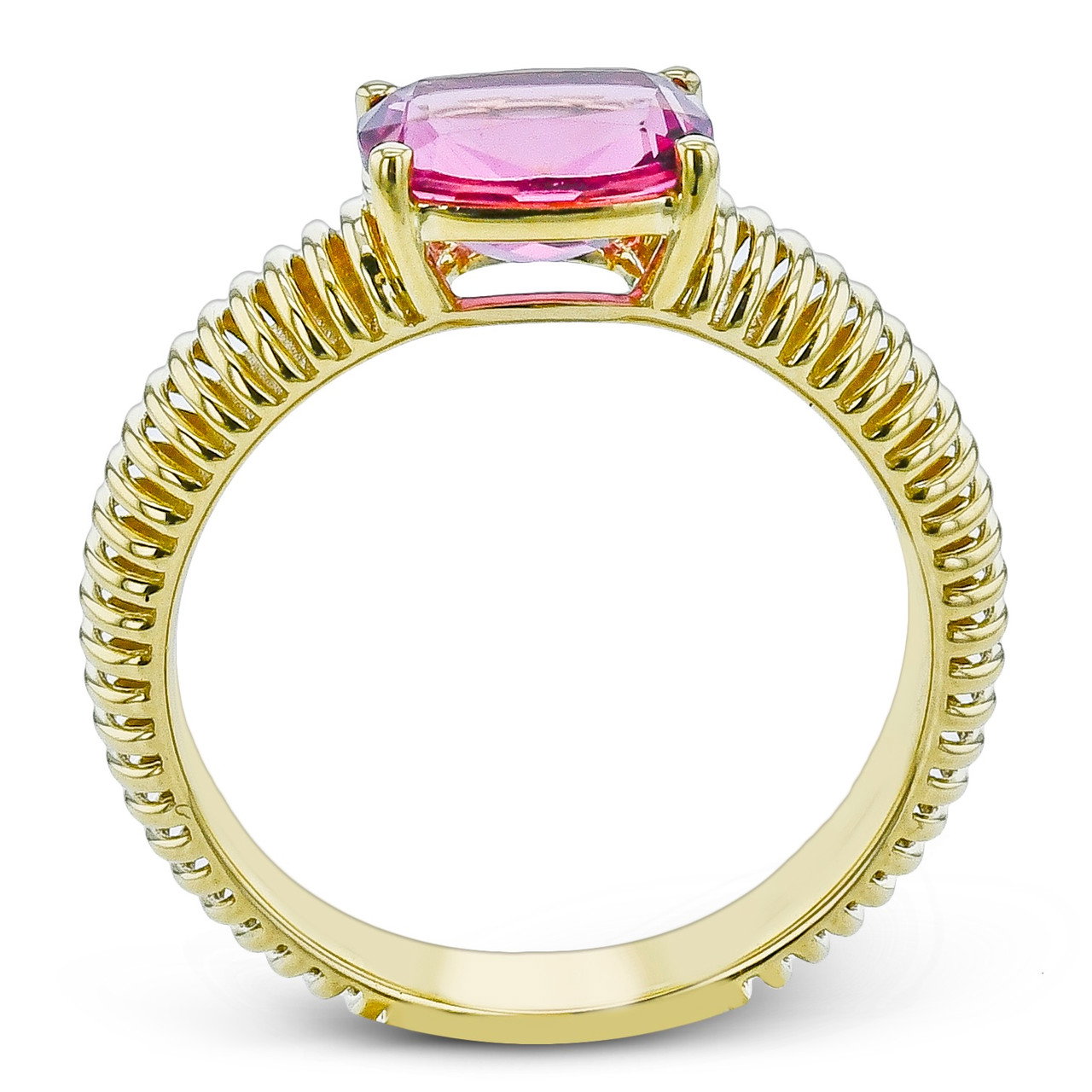 Simon G. Rubellite Gold Coil Ring