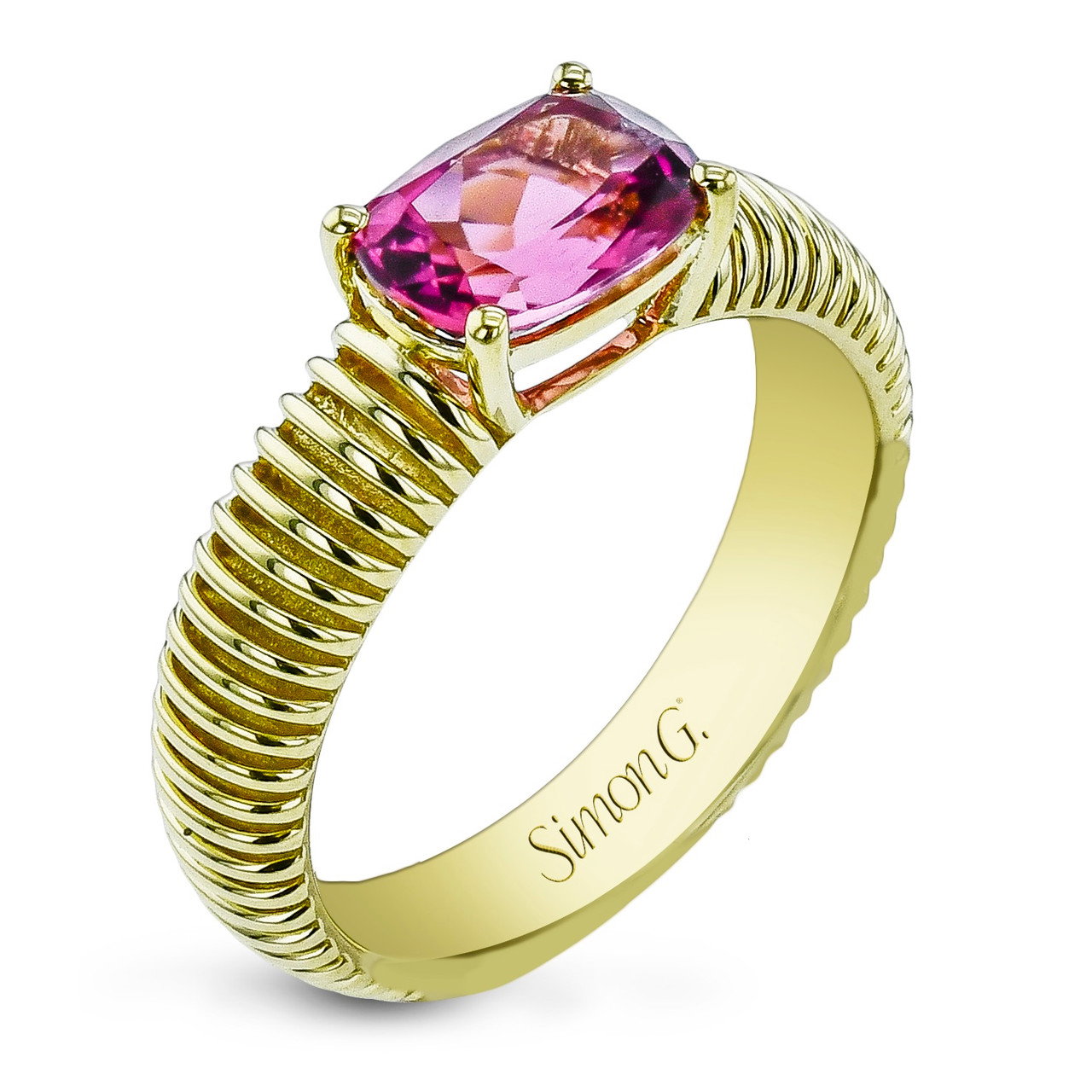 Simon G. Rubellite Gold Coil Ring
