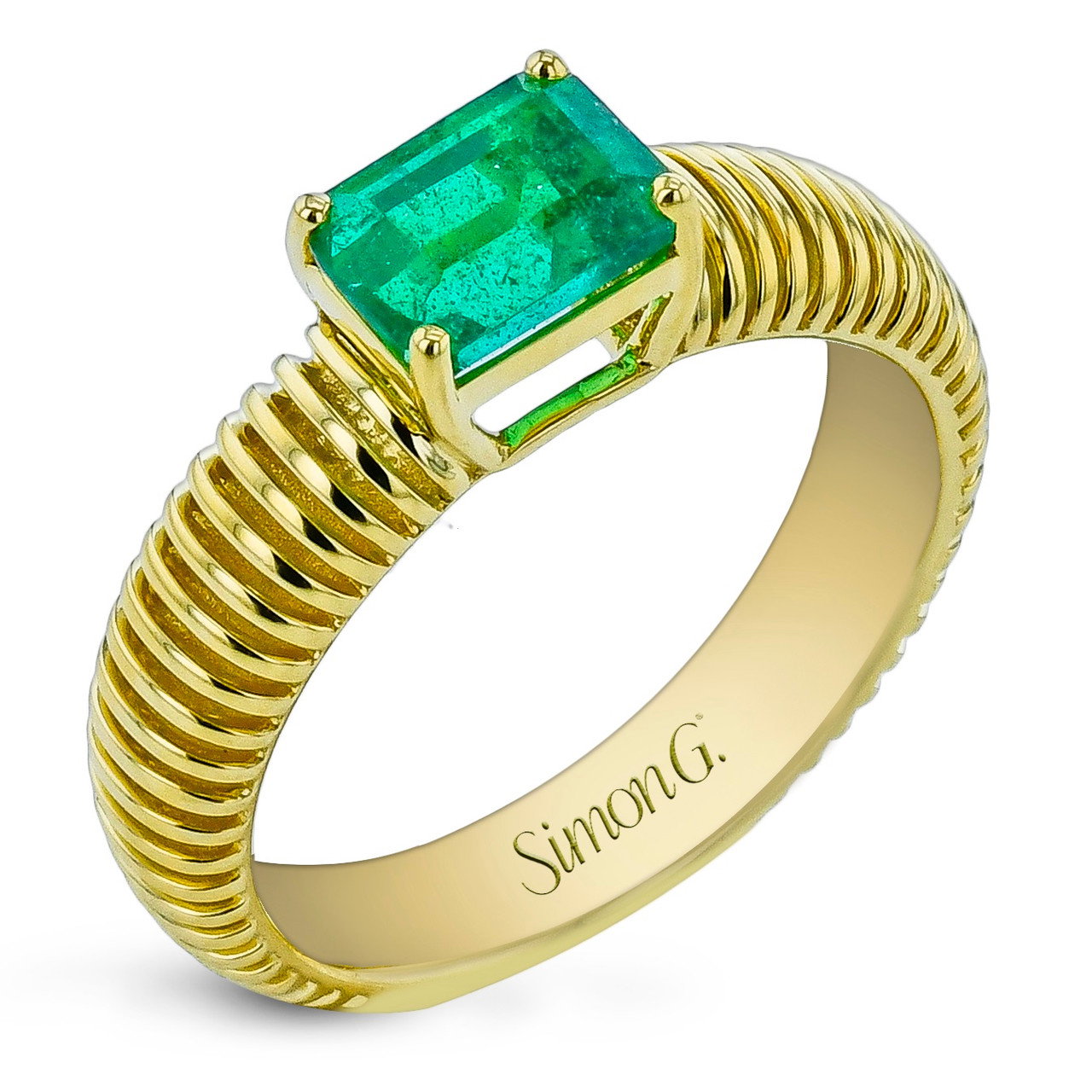 Simon G. Green Tourmaline Gold Coil Ring