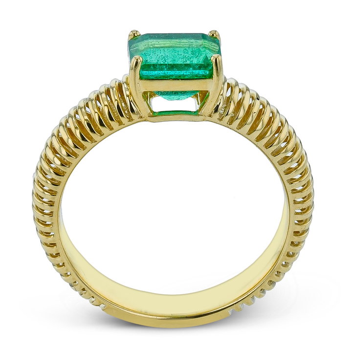 Simon G. Green Tourmaline Gold Coil Ring In Solid 18K Yellow Gold