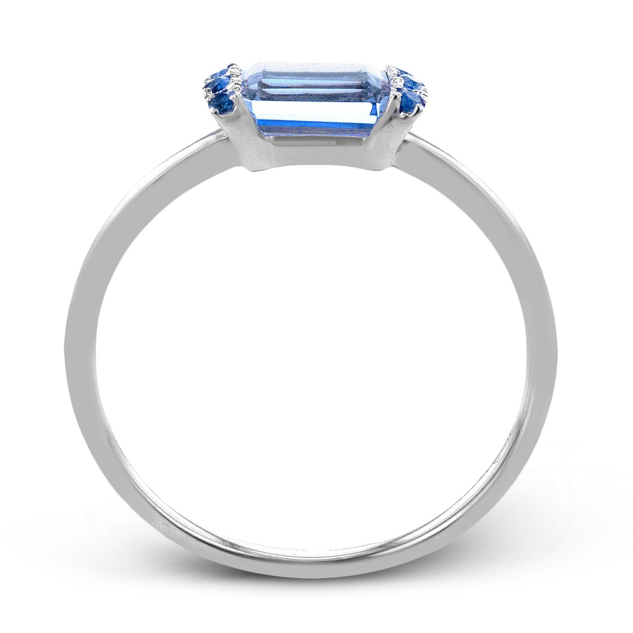 Emerald Cut Blue Topaz Ring