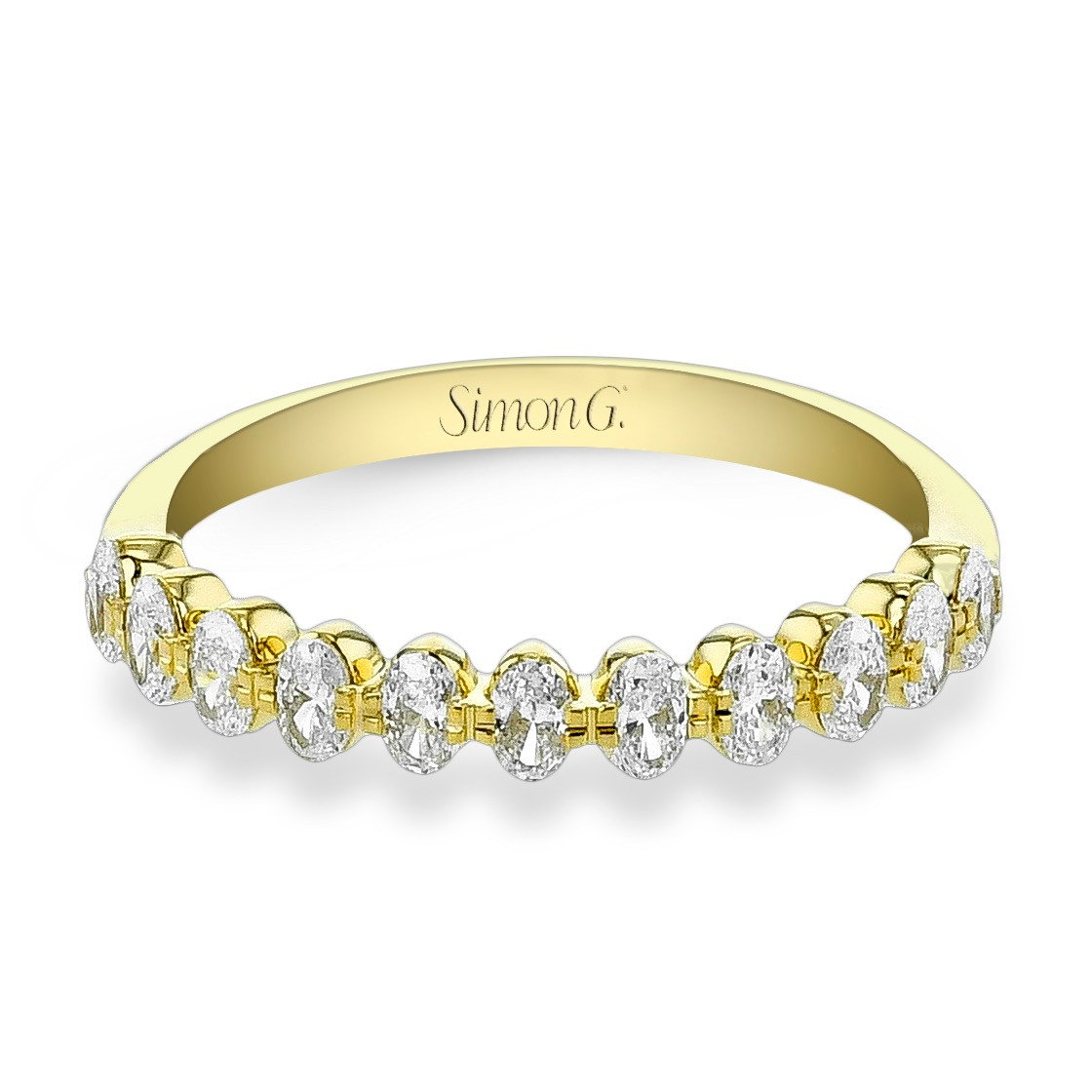 Simon G. Oval Diamond Single Prong Band