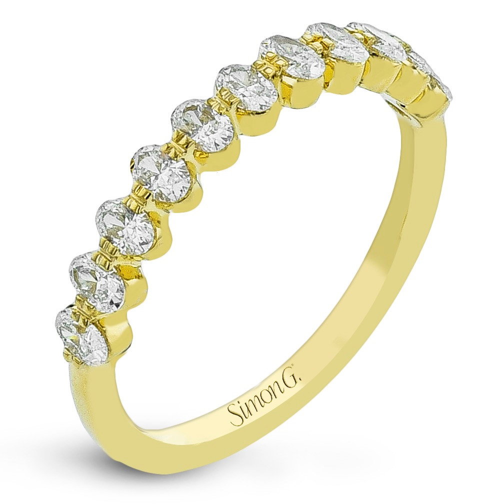 Simon G. Oval Diamond Single Prong Band