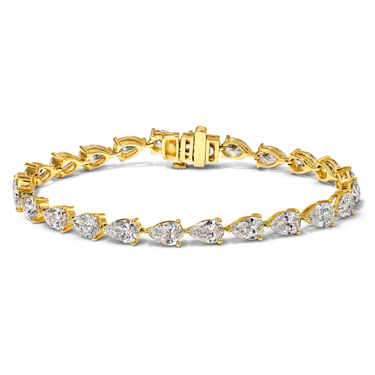 Pear Shaped Lab Grown Diamond Tennis Bracelet