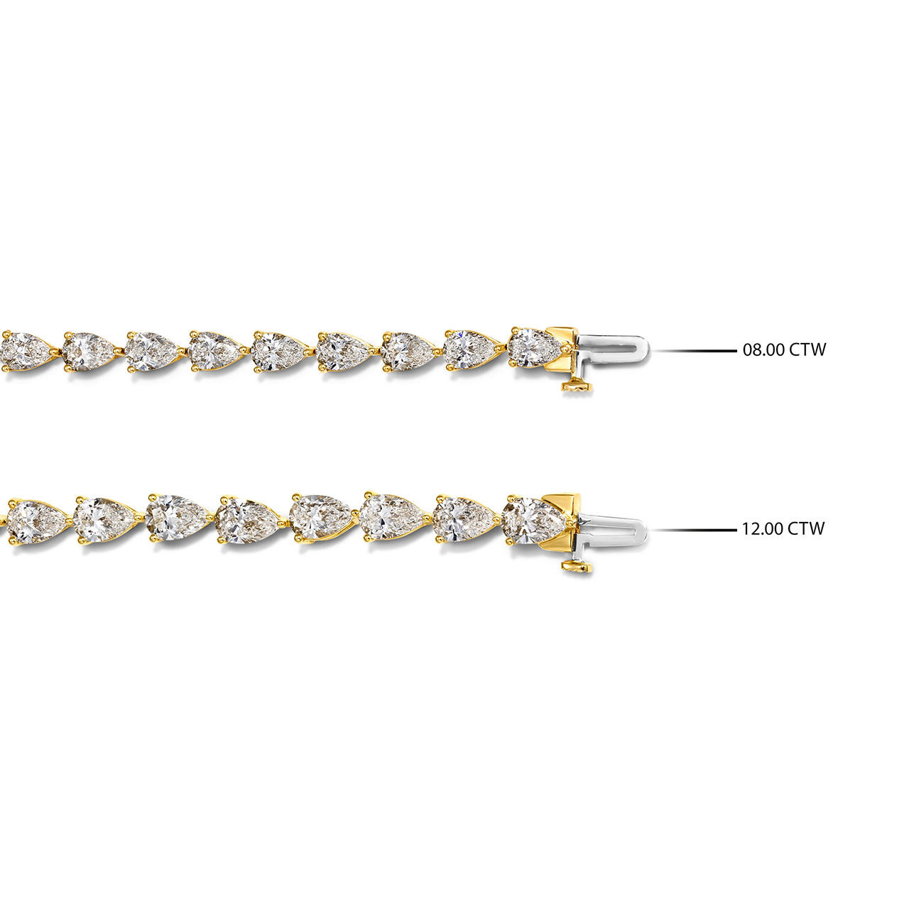Pear Shaped Lab Grown Diamond Tennis Bracelet