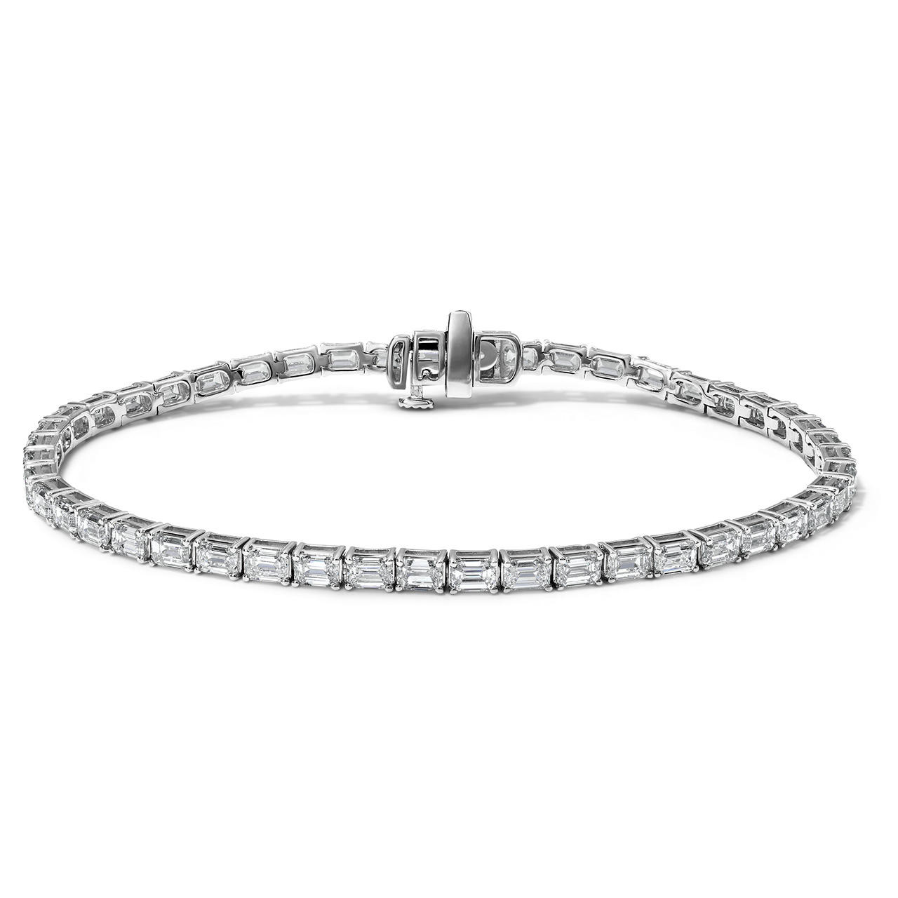 Emerald Cut Lab Grown Diamond Tennis Bracelet