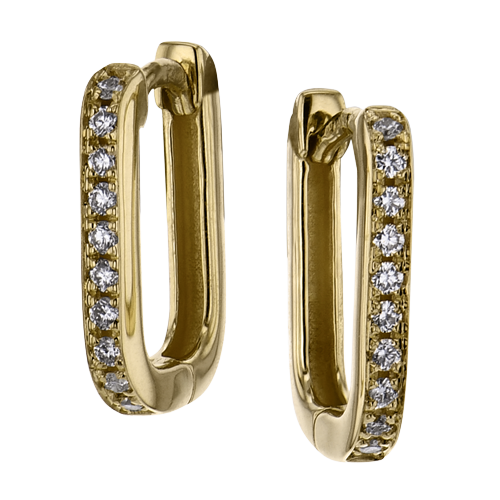 Diamond Accented Rectangular Hoop Earrings