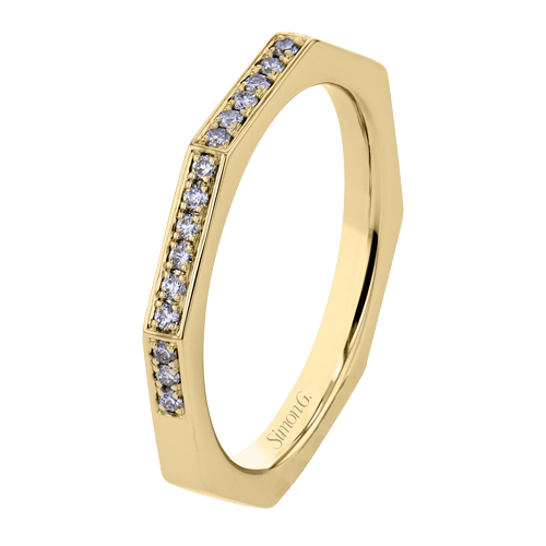 Simon G. Geometric Diamond Band In Solid 18K Yellow Gold