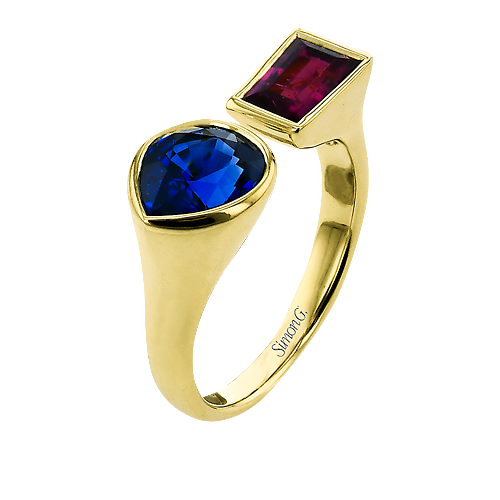Simon G. Toi Et Moi Sapphire & Rubellite Ring